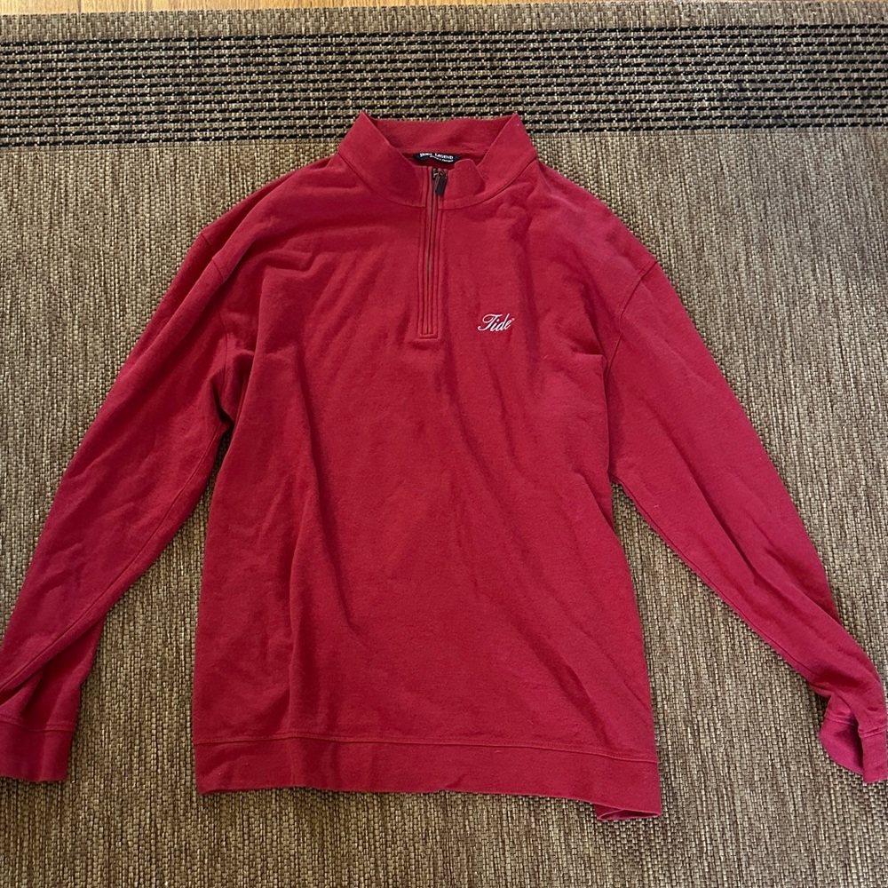 Horn Legend Men's Zip-Up Crimson Long Sleeve